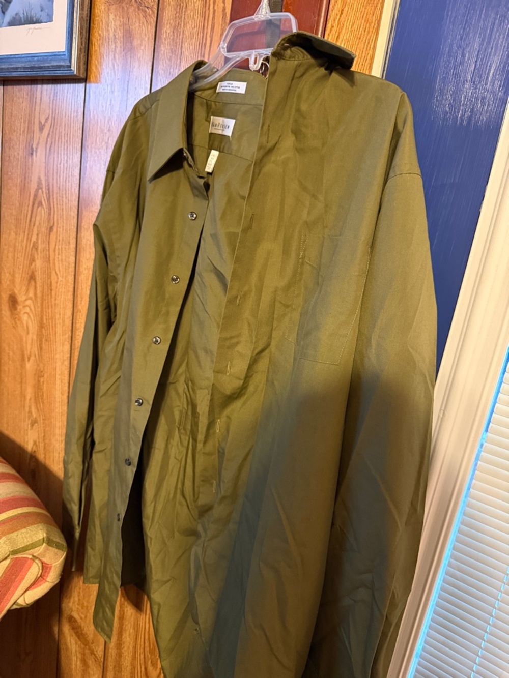 Van Heusen Olive Green Casual Button-Down Shirt